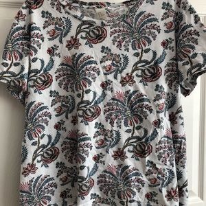 White Paisley Comfy T-Shirt Medium H&M